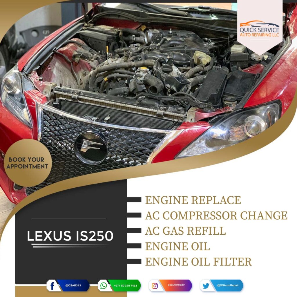 LEXUS IS250 Engine Replace AC Compressor Change AC Gas Refill Engine Oil Engine Oil Filter